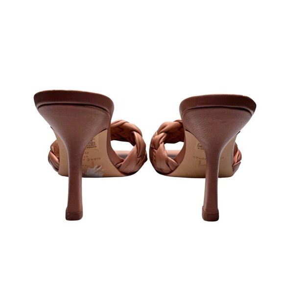 MARC FISHER DIGANA BEIGE NUDE LEATHER HEELED SANDALS - 7.5 - Picture 3 of 11